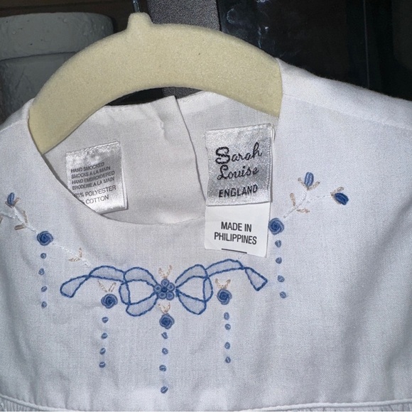 Sarah Louise heirloom dress embroidered bow flowers long rosettes baby girl - Picture 3 of 8